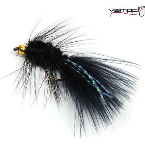 Vampfly 10PCS 8#Fishing Baits Soft Hackle Woolly Bugger Streamer Flies Tail Trout Salmon Fly Fishing Lures