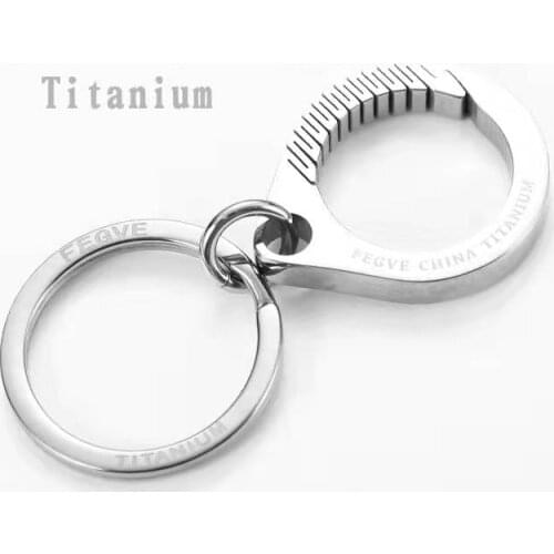 High-End TC4 Titanium Alloy Creative Keychain mens Drop-Shaped Car Key Chain Stainless steel Key Ring Lightweight EDC Jewelry