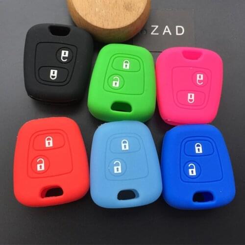 ZAD 2 Buttons Silicone car Key Cover case shell For Citroen C1 C2 C3 Pluriel C4 C5 C8 Xsara Picasso key cover