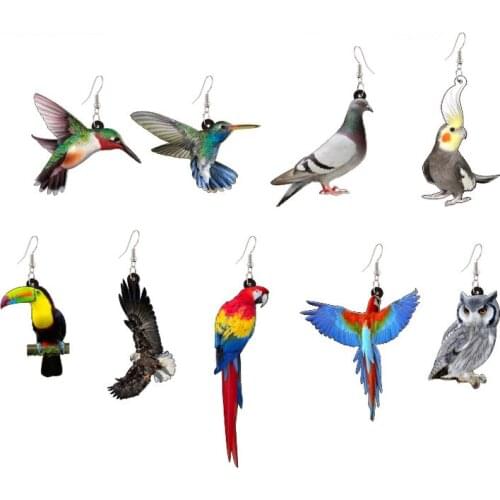 Creative Cartoon Animals Earrings Women Fashion Cute Acrylic Bird Ear Pendant Earring Wedding Party Gift Jewelry Accessories