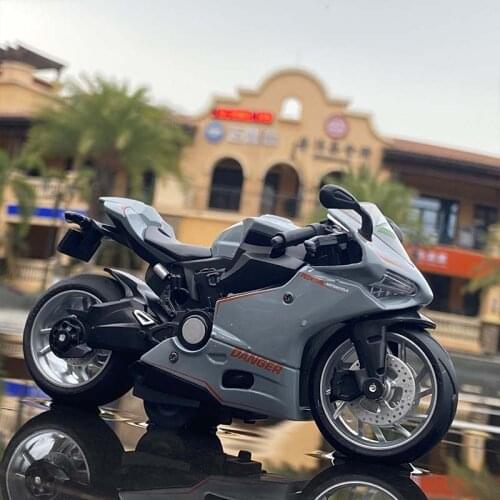 1/12 Ducati Racing Motorcycles Model Diecasts Alloy Metal Motorcycle Model Simulation Sound Light Collection Childrens Toy Gift