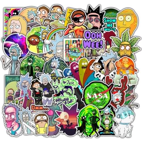 10/30/50PCS creative cute cartoon animated character suitcase suitcase guitar personalized decoration sticker graffiti wholesale
