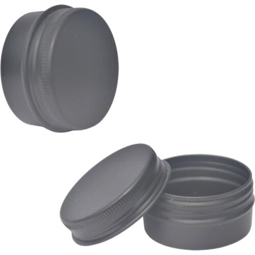 100pcs Aluminum Box Matte Black 30g Metal Refillable Cosmetic Container Professional Cosmetics Cream Jar Pot Bottle