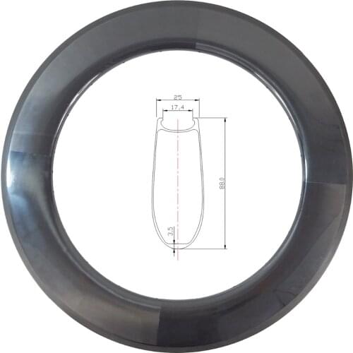 700c 88mm clincher U shape road bike carbon rim 25mm wide basalt brake track UD 3K matte glossy 16 18 20 21 24 28 32 36 Holes