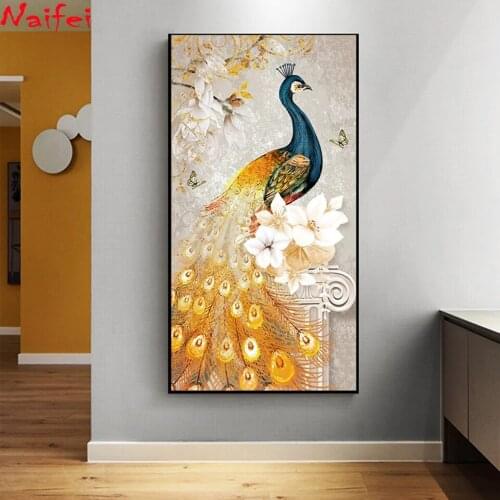 Diamond Painting Peacock Animal Pictures For Home Wall Art For Living Room Decor 5D DIY Diamond Embroidery Mosaic Full Drill Kit