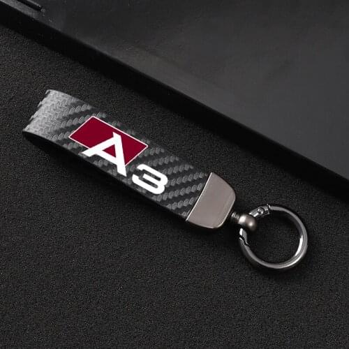 Car AccessoriesHigh-Grade Leather Car KeyChain 360 Degree Rotating Horseshoe Buckle Jewelry Key Rings For audi a3