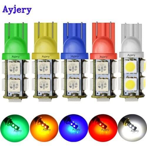AYJERY 50pcs/lot 194 168 192 W5W T10 5050 9 SMD DC12V Led Bulbs Car Automobile Interior Instrument Reading Door Lights White