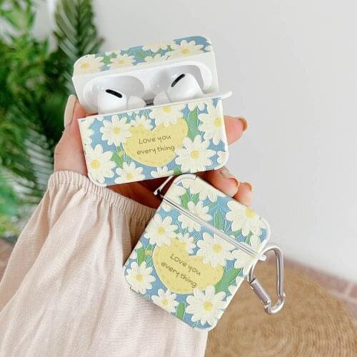 Daisy Flowers Earphone Charging Box Cases For Apple Airpods 2 Pro Case Leather Soft Headset Cover For AirPod Air Pods 3 1 funda