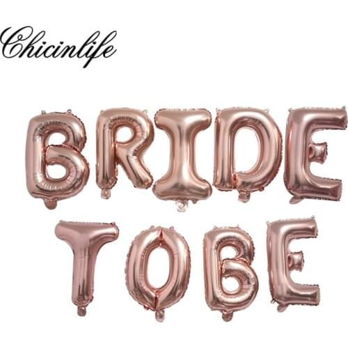 Chicinlife BRIDE TO BE Foil Letter Balloon Banner Bachelorette Hen Party Bridal Shower Wedding Celebration decoration supplies