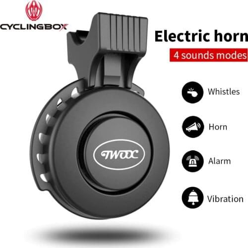 CyclingBOX Bicycle Electric Horn USB Recharge Electric Bell Electric Cycle Scooter 4 Modes Horn Riding Equipment MTB Accessories