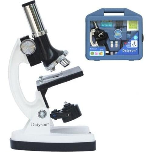 Datyson Tube Rotary Filter Tray Explorer 1200X Childrens Microscope Set 2X0003 Blue Suitcase Fixed Eyepiece 2X0003WHITEBLUE