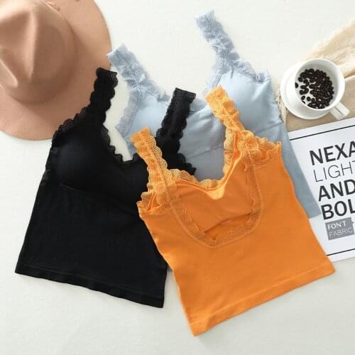 Long Section Bralette Plus Chest Pad Lace Sexy Bra Women Vest Underwear Tube Top Sports Bras Women Yoga Vest Underwear Bralette