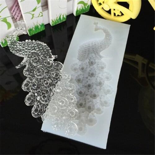2021 New Cake Decoration Peacock Fondant Peacock Shape 3D Silicone Cake Mold Cartoon Cake Tools Soap Mold