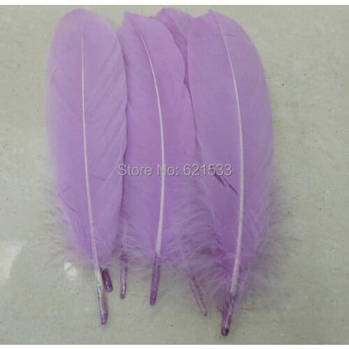 Goose Feathers,200pcs/lot Lavender Goose Satinettes Feathers, Beautiful Loose Goose feathers,15-20cm