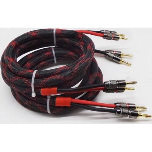 8 square meters Oxygen-Free Copper Speaker Cable Home Amplifiler Subwoofer Banana plug Audio Cable Hifi OFC Braided Audio Line