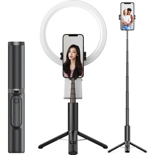Mini Selfie Stick Tripod Monopod with Led Ring Light For Xiaomi Mi Huawei iPhone Samsung Smartphone Mobile Phone Lens Ringlight