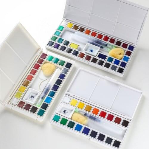Maries 18/24/36/48 Colors Solid Watercolor Paints Set Painting Art Supplies