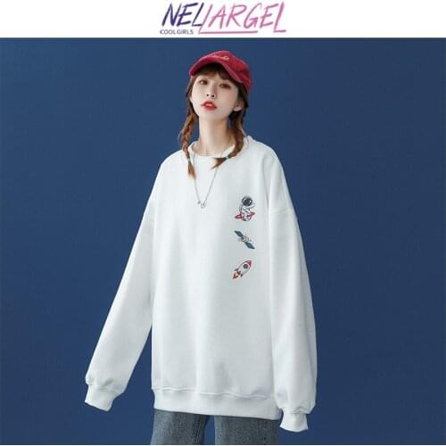 NELLARGEL Women Kawaii Carton Harajuku Hoodies 2021 Female Japanese Streetwear Vintage Sweatshirts Girl Winter Designer Pullover