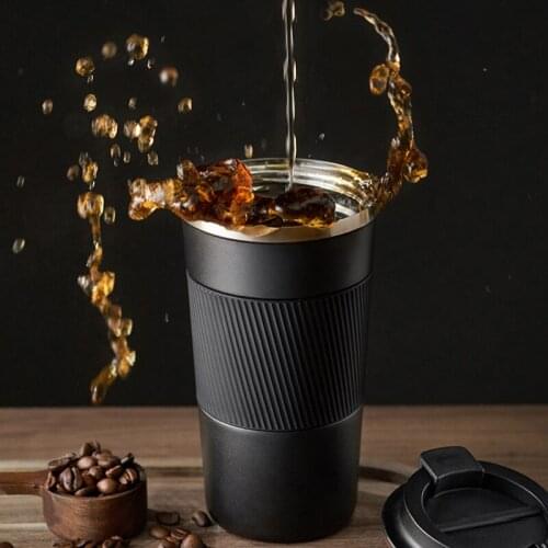 New Creative Stainless Steel Coffee Mug Vacuum Inslation Cup Double-layer Business Travel Car Thermos Flask 380ML/510ML Tumbler