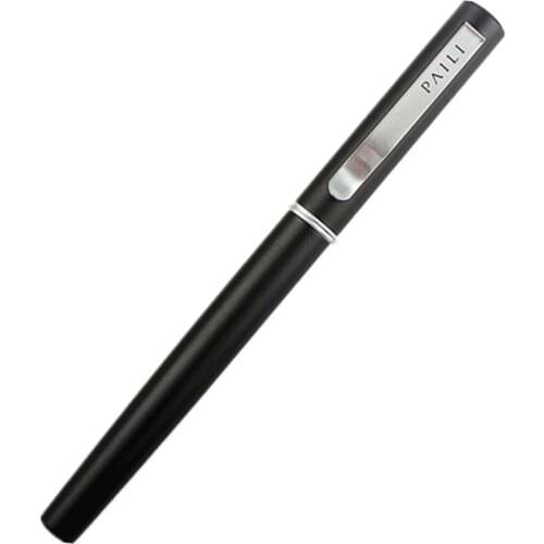 The New 5002 Metal Fountain Beautiful Matte Black-0.38mm Nib Extra Fine Size Straight Line Writing Ink Pen for Business Office