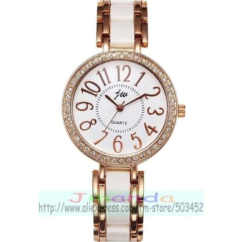 100pcs/lot JW-F320 new arrival fashion lady watch wrap quartz bracelet watch rose gold belt elegance watch for women wholesale