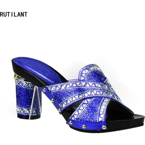 New ArrivalHigh Quality Italian Wedding Women Shoe Decorated with Rhinestone African Party Shoes for Women Nigerian Women Shoes