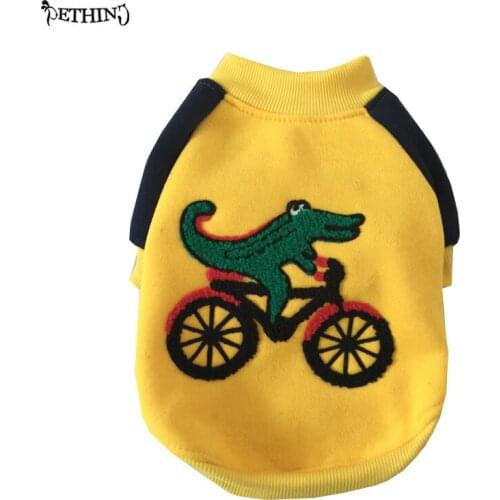 New Arrival Crocodile Cyclist Style Dogs Vest Coat puppy winter warm clothes pet clothes dog sweater dog coat XS S M L XL Size
