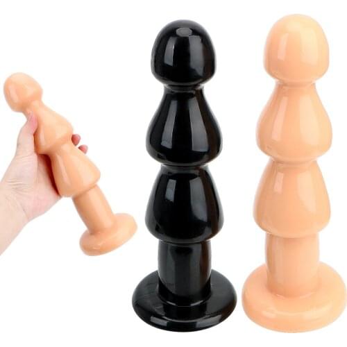 Huge Size Anal Stimulation Prostate Massager Soft Anus Bead Silicone Big Dildo Flexible Anal Plug Butt Plug