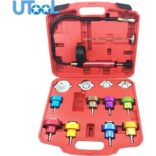 14 Pcs Radiator Pressure Tester Tool Kit Cooling System Testing Tool Vacuum Vehicle Universal Coolant Vacuum Purge
