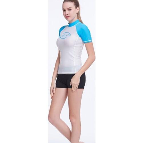 2016 High Quality Rash Guard Women Diving Rashguard Short Sleeve Swimwear Surfing Swimming Suits Woman Sun-Protective Clothing