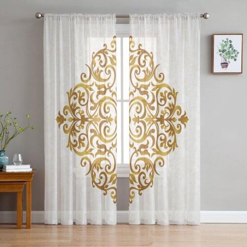 Art Baroque Texture Modern Curtains For Living Room Transparent Tulle Curtains Window Sheer For The Bedroom Accessories Decor