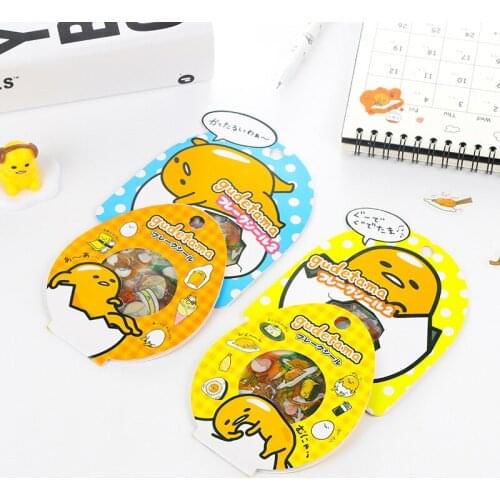 DL Lovable egg , yolk, egg yolk, transparent PVC hand account adornment sticker and paper bag 60
