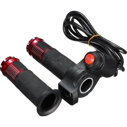 24V 36V 48V 3 Speed Electric Scooter Throttle Grip Handlebar LED Digital Meter, Red