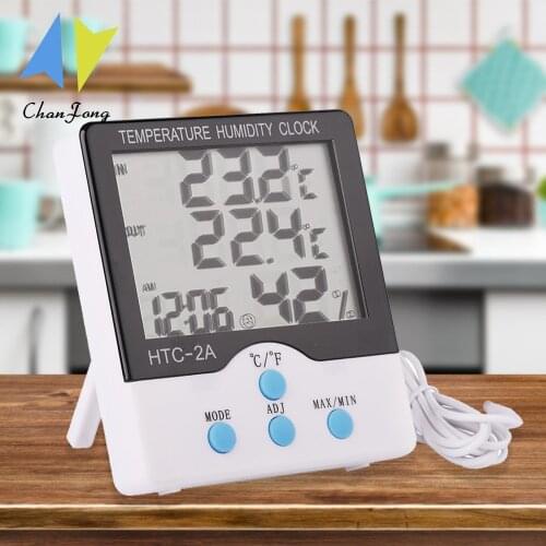 ChanFong Brand New Digital Indoor Outdoor Hygrometer Thermometer LCD Temperature Humidity Tester HTC-2A With 1.5M Cable Sensor