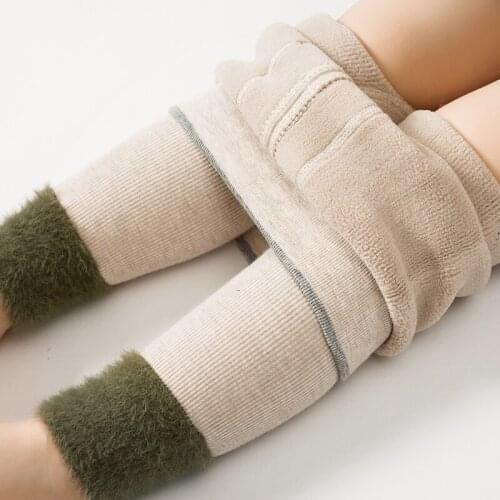 Toddler Winter Leggings Child Girls Boys Thermal Velvet Thick Warm Pants Newborn Infant Cute Patchwork Trousers Baby Accessories