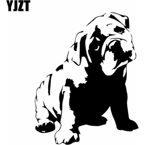 YJZT 11.7X15CM English Bulldog Vinyl Decal Dog Pet Animal Car Sticker Decor Art Black/Silver C24-1248