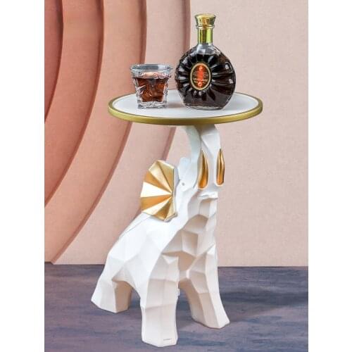 Zq European Entry Lux Elephant Floor Ornaments Living Room Large Floor TV Cabinet Sofa Edge Decoration Tea Table Decoration