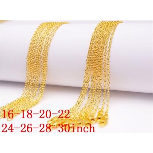 16-30 inch 1PCS Free shipping GOLD FILLED "O" Necklace Making Jewelry Word "O' Link Necklaces Chains ROLO Chain Necklaces Nice