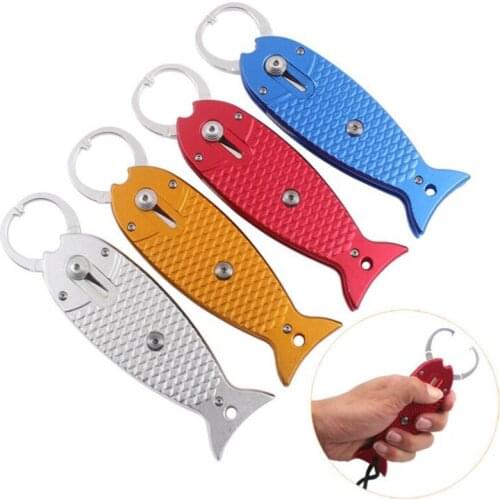 1Pcs Fish shaped Aluminum Fish Lip Grip Grabber Fishing Gripper Gadgets Fishing Tool Equipment