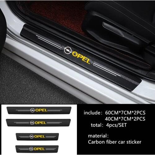 4PCS Waterproof Carbon Fiber Sticker Protective for Opel Astra H G J Insignia Mokka Zafira Corsa OPC Car accessories Automobiles