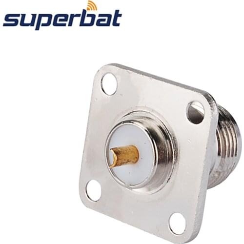 Superbat N-Type Jack Chassis 4 Hole Panel Mount with Solder Cup RF Coaxial Connector