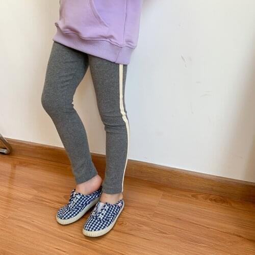 Childrens Leggings 2021 Spring New Baby Girls Fashion Elasticity Slim Leggings Pants Striped Cotton Skinny Trousers For Girls