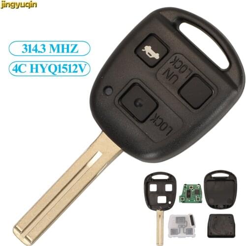Jingyuqin Remote Car Key Fob Control 4C Chip 314.3MHZ For Toyota Camry Prado Corolla Lexus GX470 LX470 HYQ1512V 3 Buttons