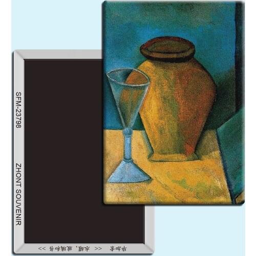 Picasso paintings “Pot, glass and book”,Souvenirs of gifts for friends Magnetic refrigerator 23798