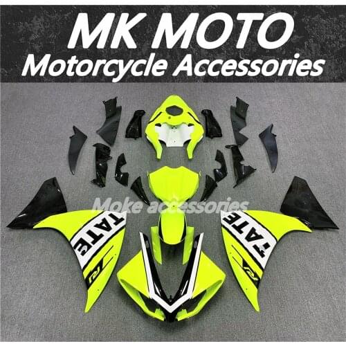 Motorcycle Fairings Kit Fit For yzf R1 2009 2010 2011 2012 Bodywork Set High Quality ABS Injection Neon Black Tate fluorescence
