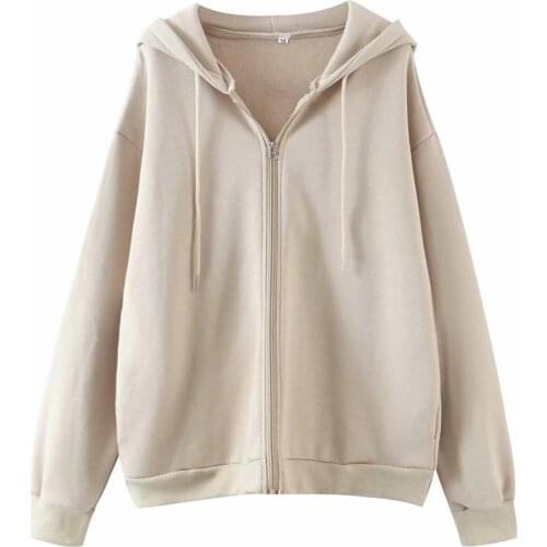 KONDALA Za Hoodies Girls 2021 Fashion Spring Casual Fleece Outfits Hooded Female Boyfriend Cute Sweet Women Chic Outwear Tops