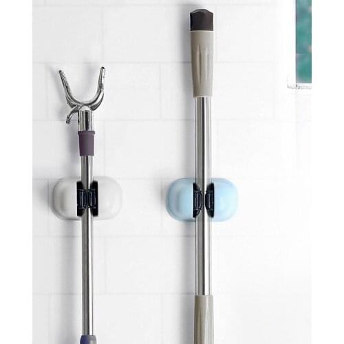 Punch-free Stick Strong Mop Hook Adhesive Multi-Purpose Hook Wall Mounted Organizer Holder RackBrush Broom Kitchen Bathroom Hook