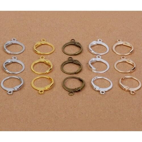 20pcs 12x14mm Gold Silver Plated Brass French Earring Hooks Ear Wire Earrings Fitting Setting Base DIY Jewelry Making