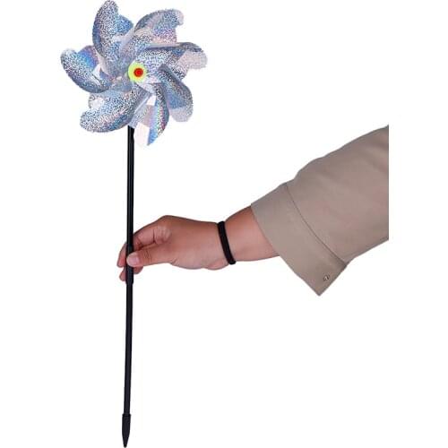 Laser windmill kids Toys 7 Leaves Bird Repeller Windmill Sparkly Silver Bird Deterrant For Garden Party Lawn Decor