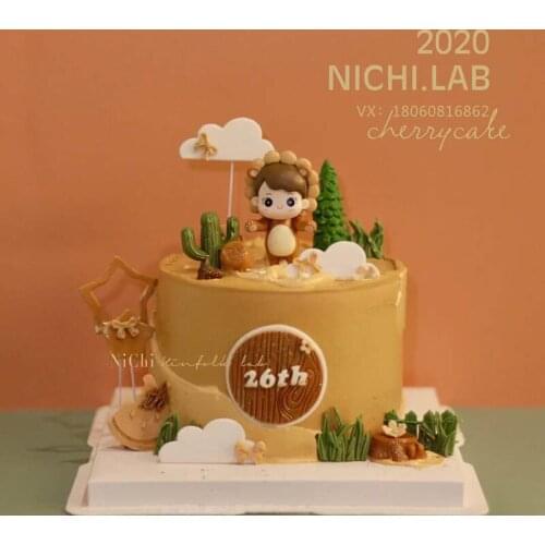 Leo Lion baby Cake Topper for Boy Girl Shower Birthday Party Decoration Wedding Supplies Kid Artificial Flower Dessert Love Gift